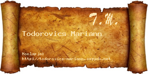 Todorovics Mariann névjegykártya