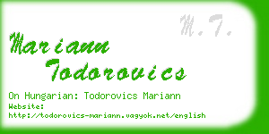 mariann todorovics business card